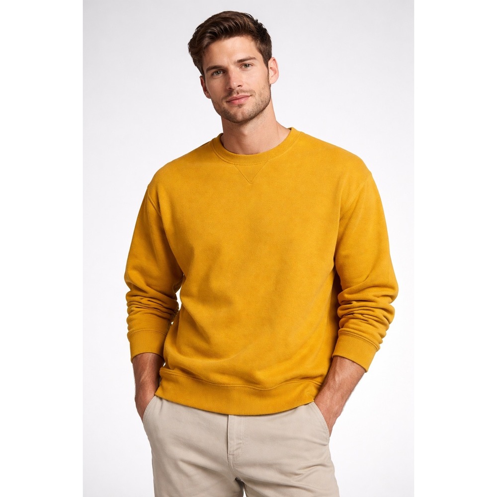 Cabelas Mens Fleece Pullover Mustard Yellow Long Sleeve Polartec Medium